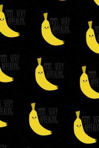 炫酷黑色背景香蕉笑脸表情图片手机壁纸