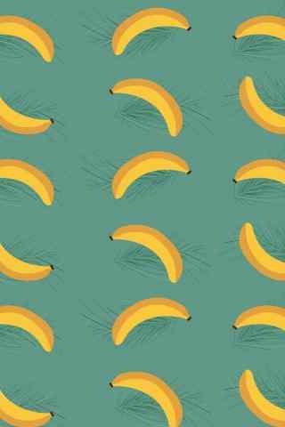 创意手绘香蕉羽毛图片手机壁纸