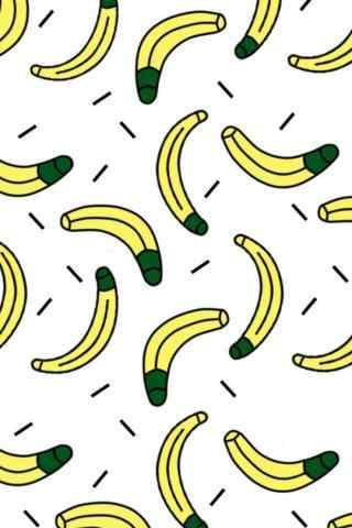 创意手绘香蕉图片简约风手机锁屏