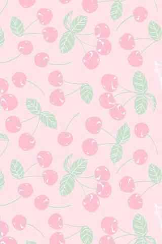 粉色小樱桃图片唯美手机壁纸