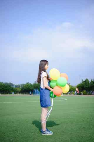 小清新美少女气球