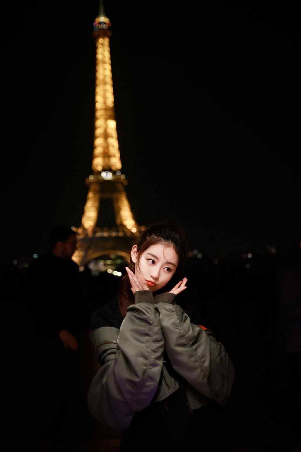 祝绪丹巴黎夜景美照写真图片