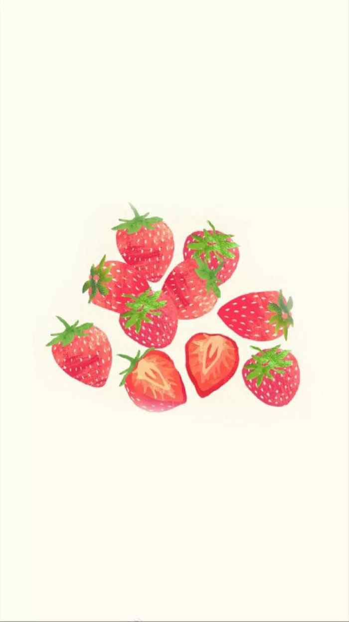 一堆草莓清新可爱手机壁纸