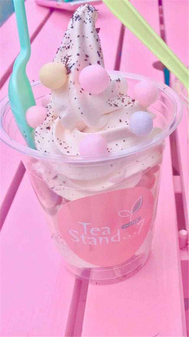 夏日清凉之粉色冰淇淋手机壁纸