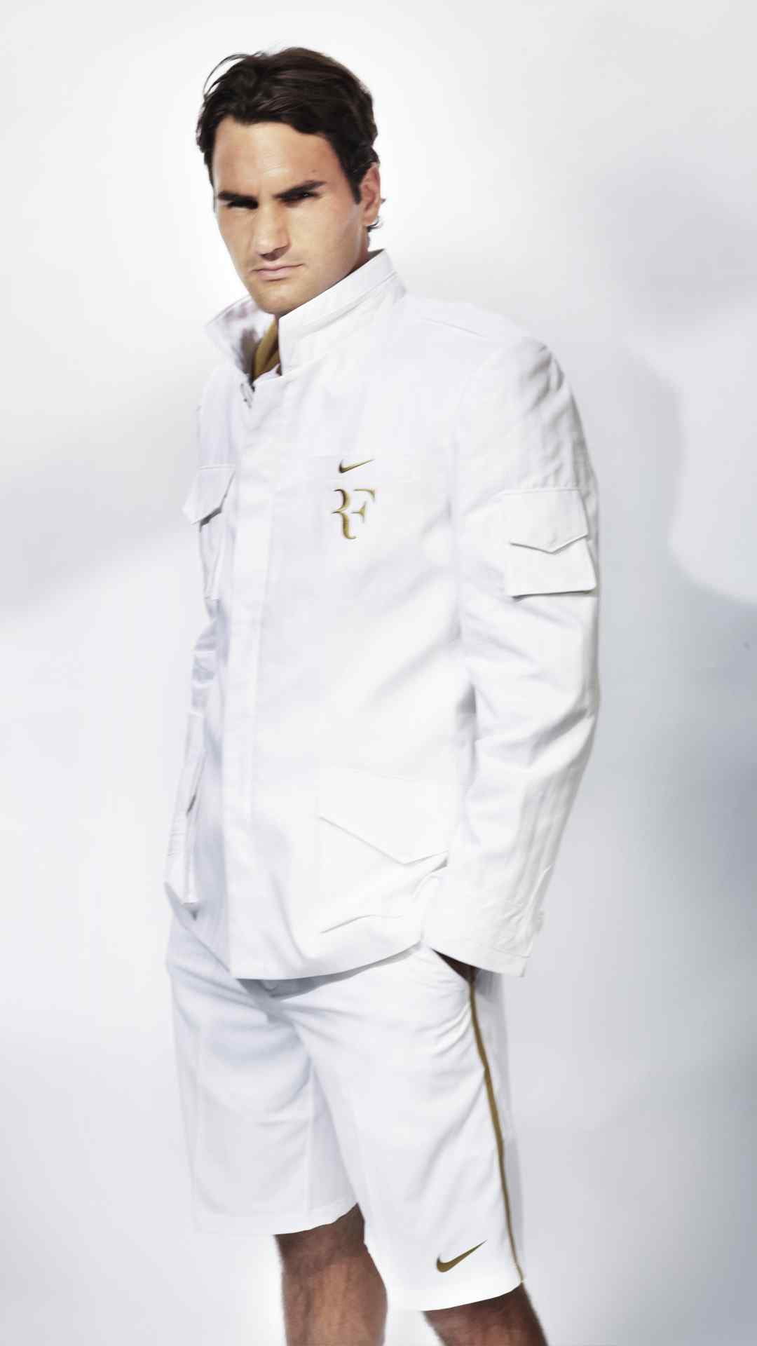 瑞士天王费德勒帅气优雅白色战袍手机壁纸第二辑5张