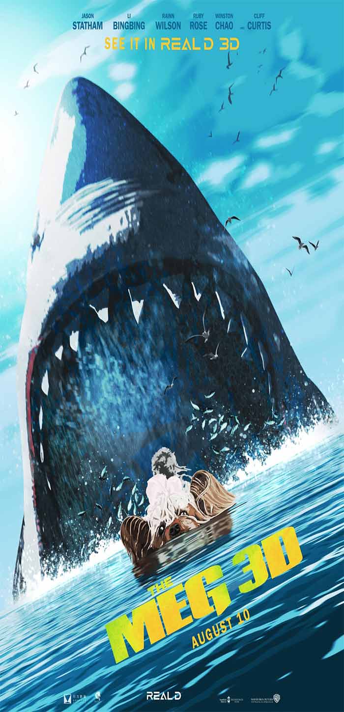 《巨齿鲨》Q版预告海报