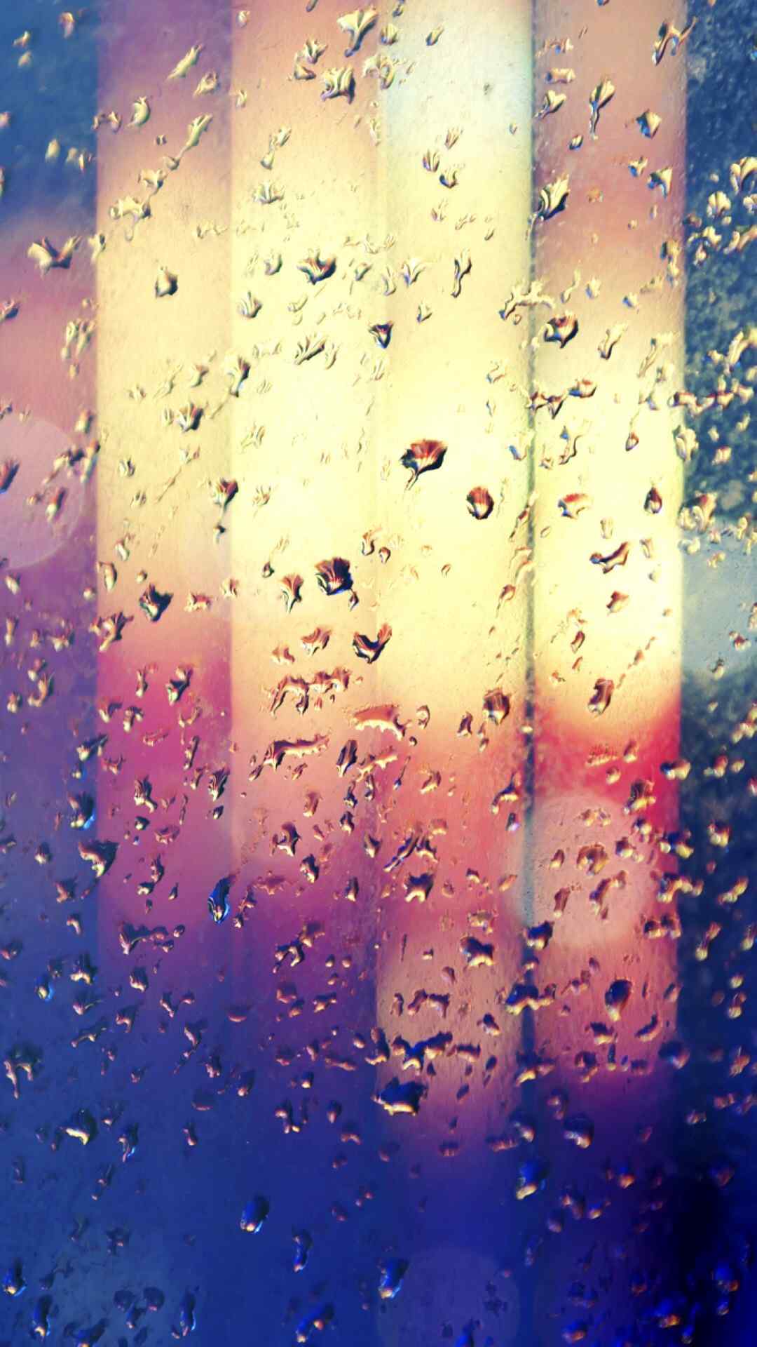 窗上的雨滴唯美清新高清手机壁纸