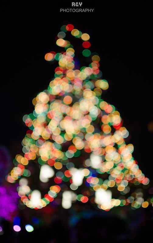 朦胧唯美的圣诞树图片手机壁纸