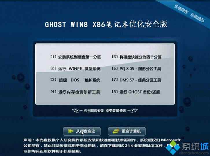 笔记本专用ghost win8 32位优化安全版安装部署图