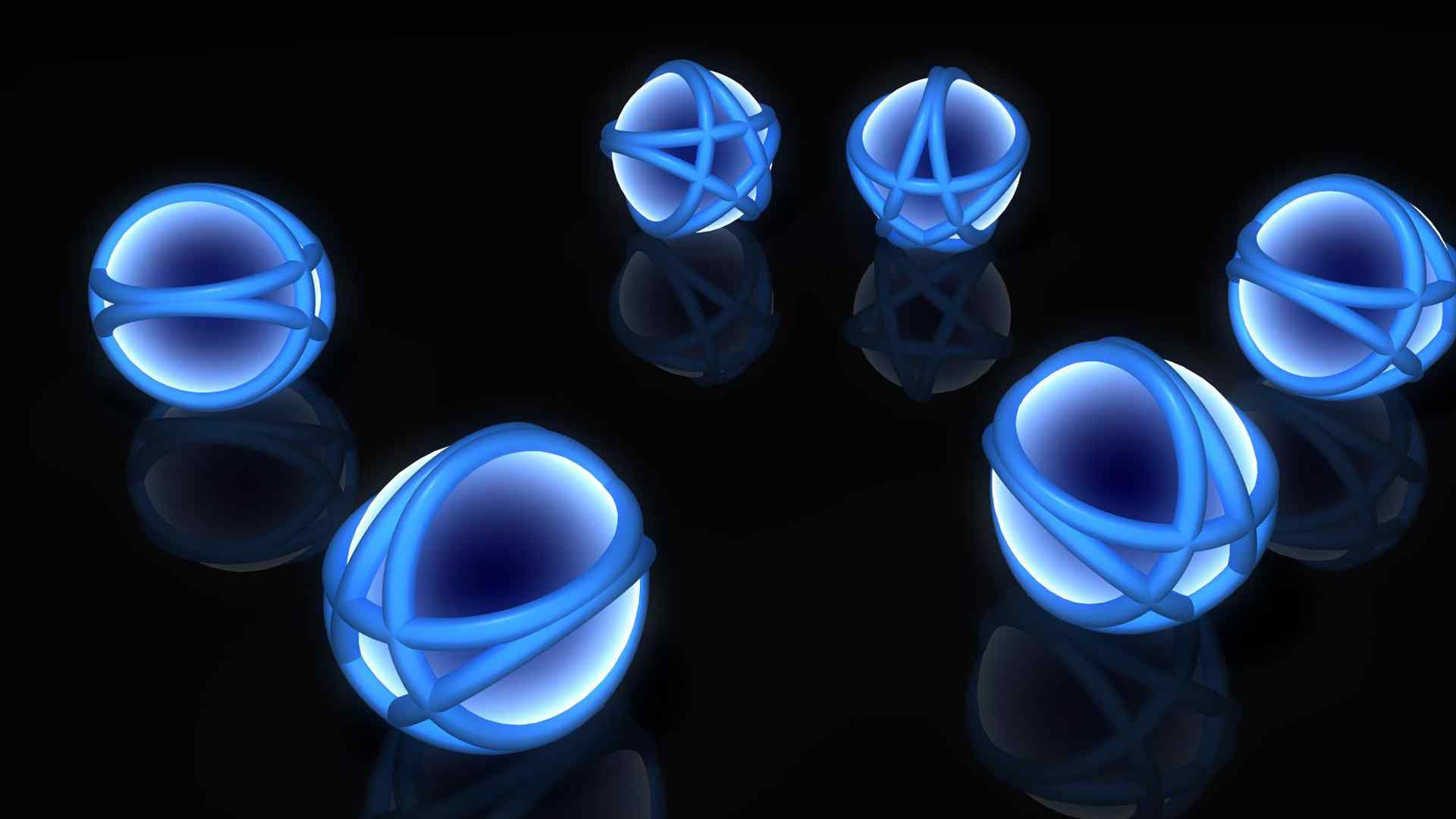 三維幽藍球體壁紙