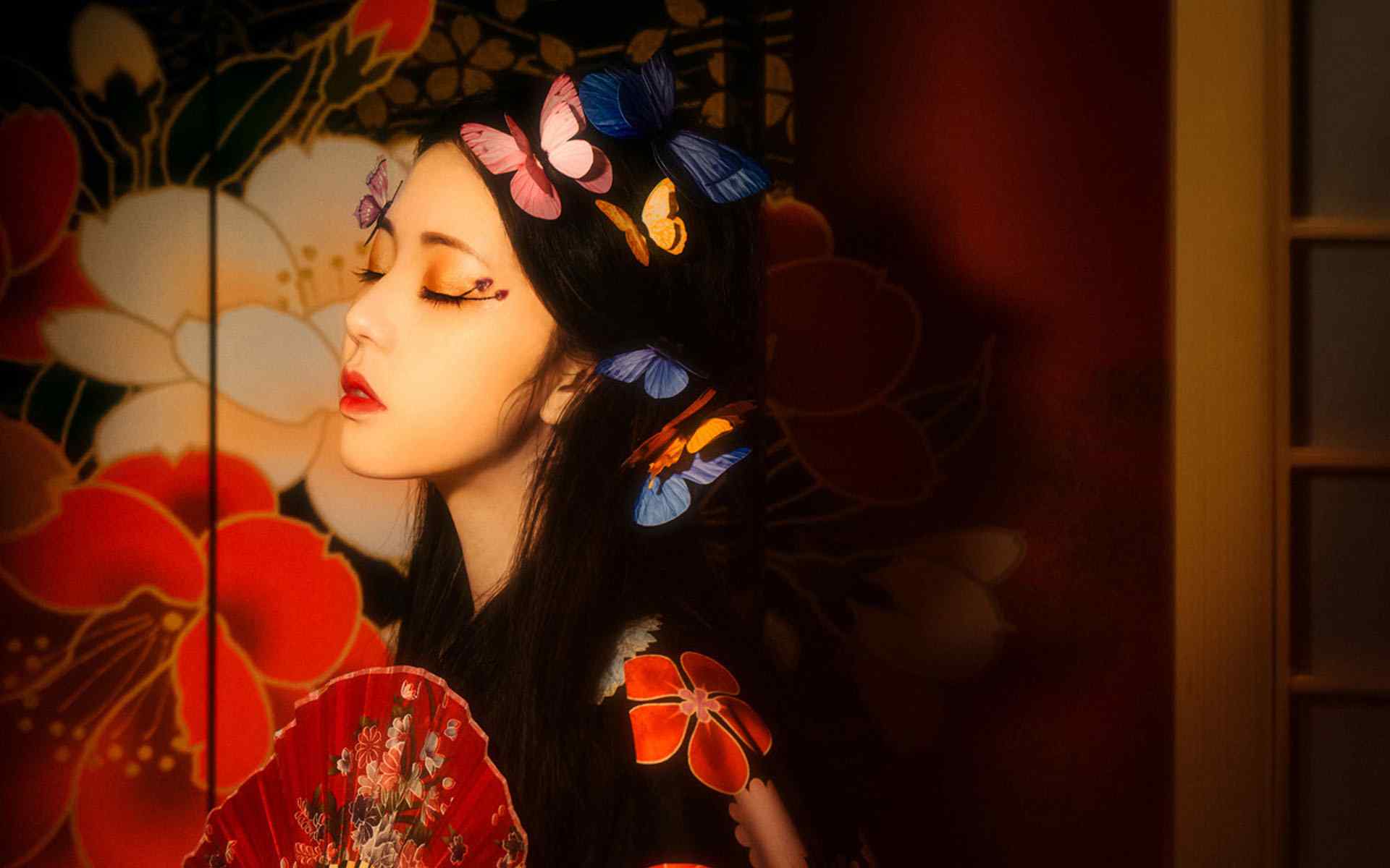 日本美女壁纸绝色美女日本和服诱人写真图片桌面壁纸