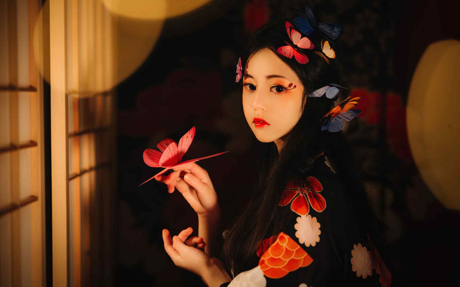 日本美女壁纸绝色美女日本和服诱人写真图片桌面壁纸