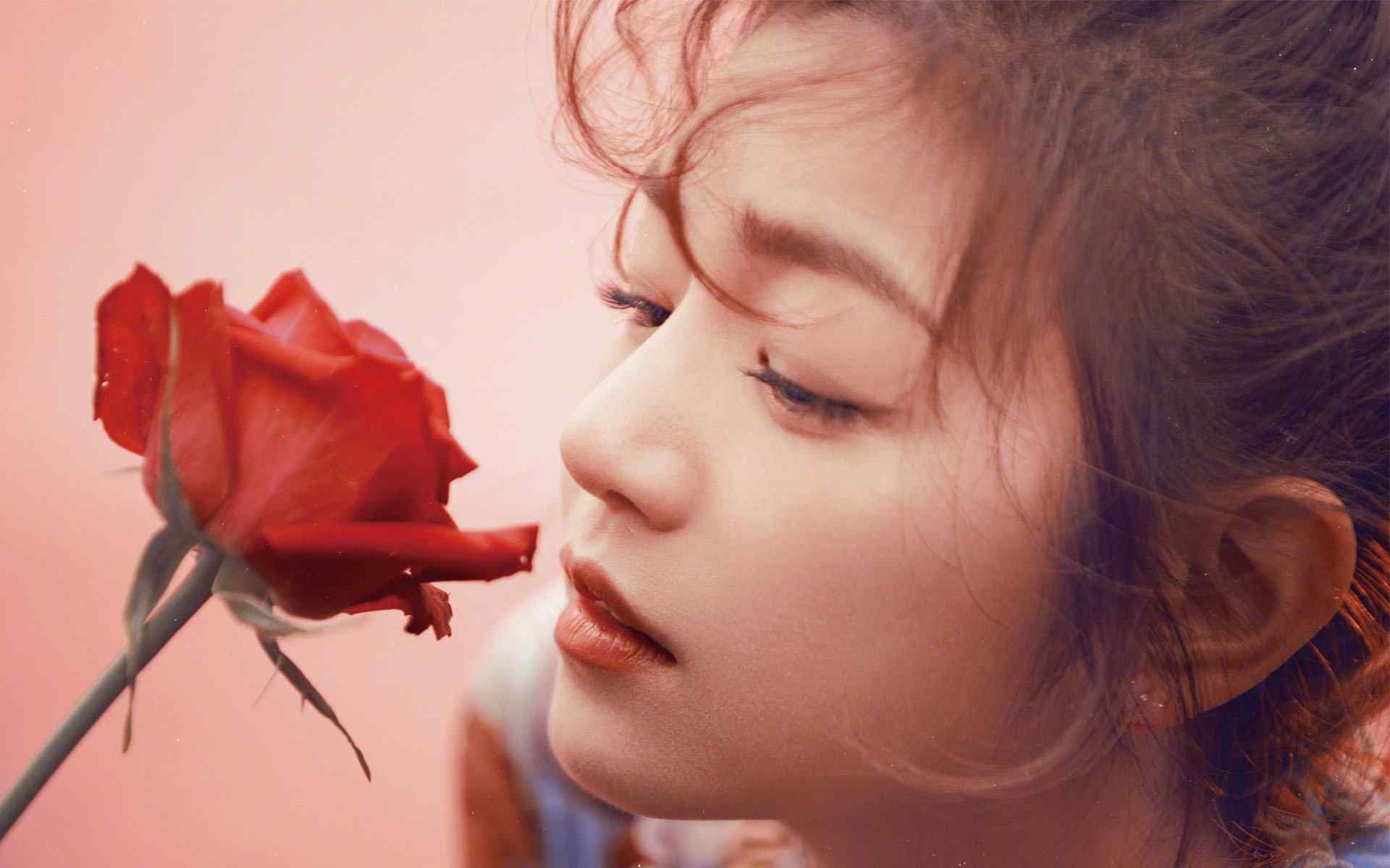 陈妍希超美性感红唇复古写真图片桌面壁纸