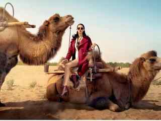 欧美美女骆驼写真