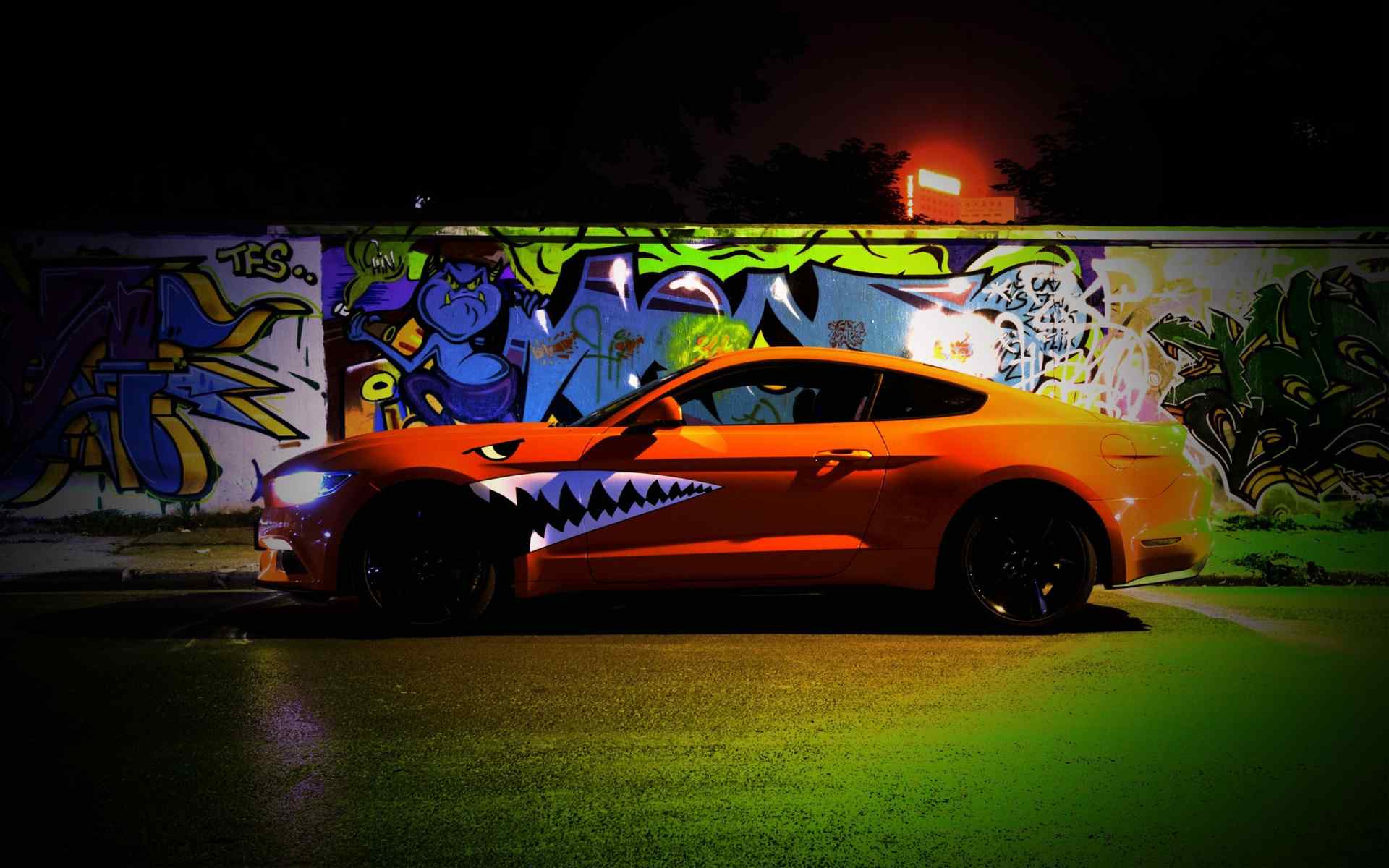 酷炫福特野马Mustang万圣节改装高清汽车壁纸图片下载