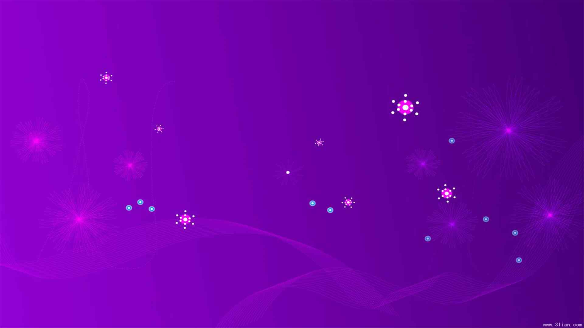 高清唯美炫彩花纹壁纸：流潋紫 星花缘