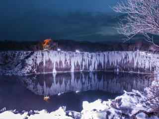 冬日结冰的黑龙江