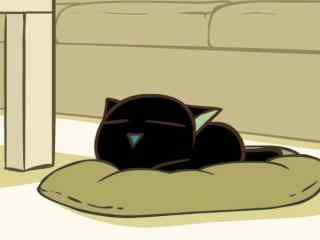 睡在猫垫上的罗小黑桌面壁纸