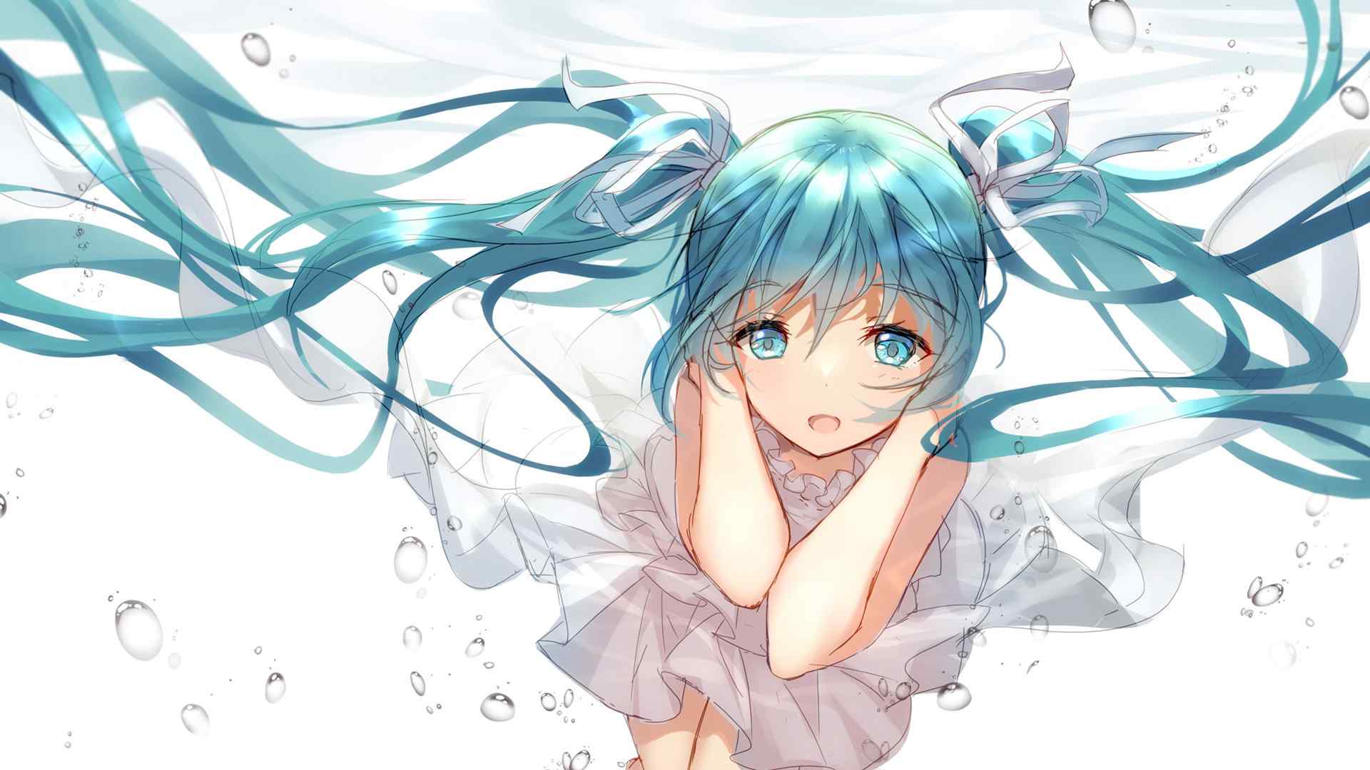 Vocaloid初音ミク（初音未来）水中桌面壁纸