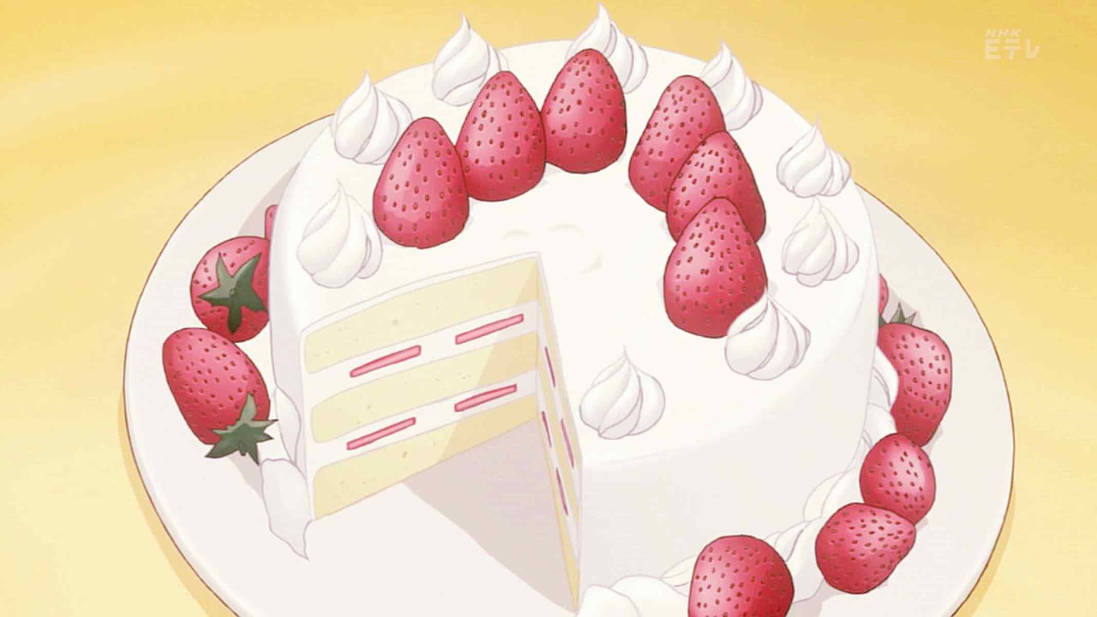 动漫美食二次元美味巧克力蛋糕图片桌面壁纸 -桌面天下（Desktx.com）