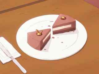 动漫美食二次元美味巧克力蛋糕图片桌面壁纸