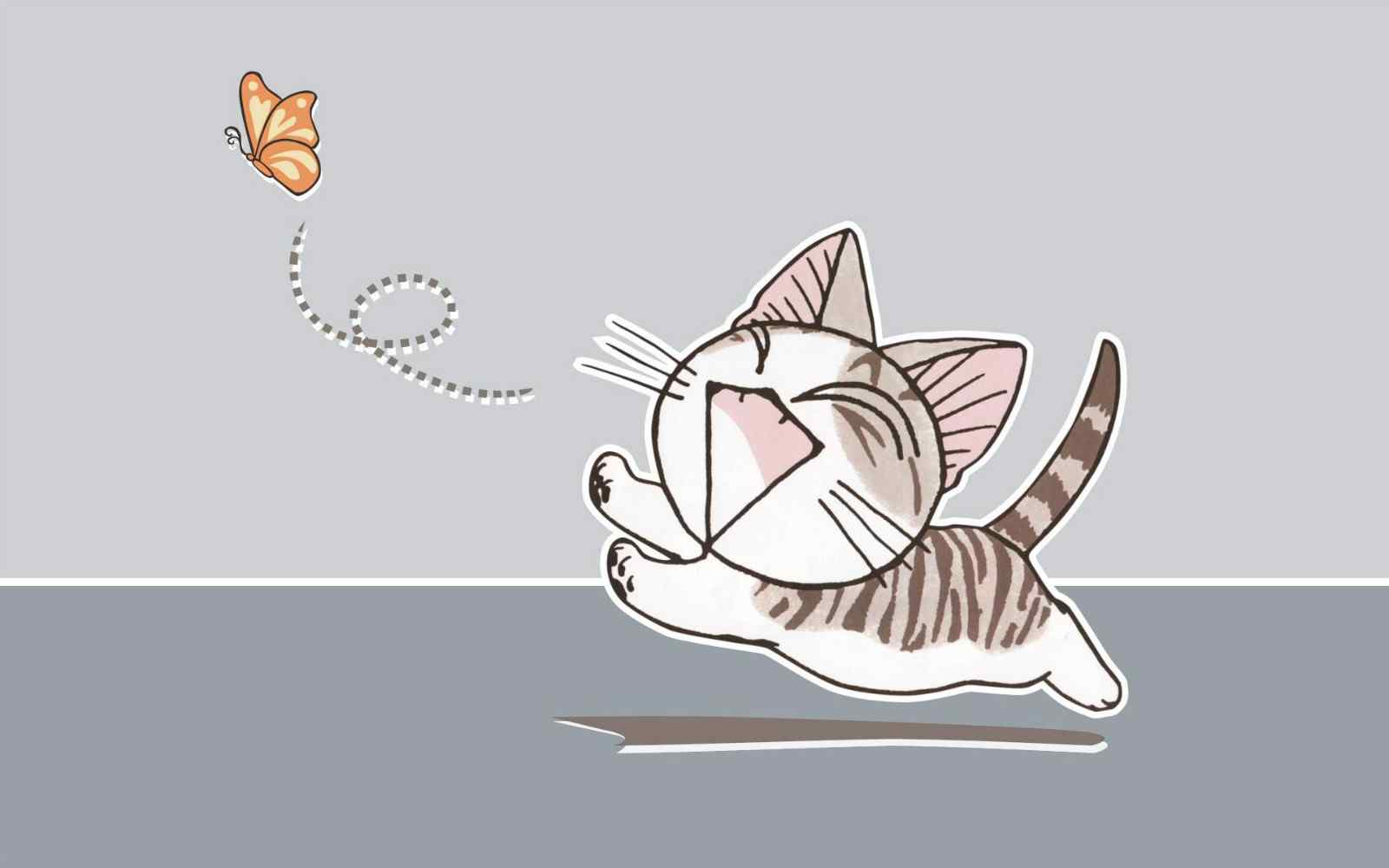 甜甜私房猫追蝴蝶漫画图片桌面壁纸