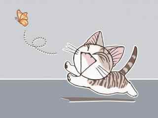 甜甜私房猫追蝴蝶漫画图片桌面壁纸