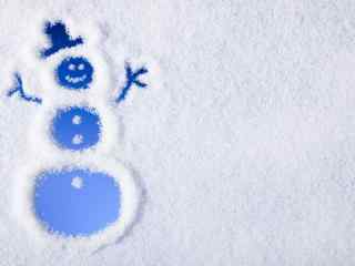 雪地手绘可爱小雪人桌面壁纸