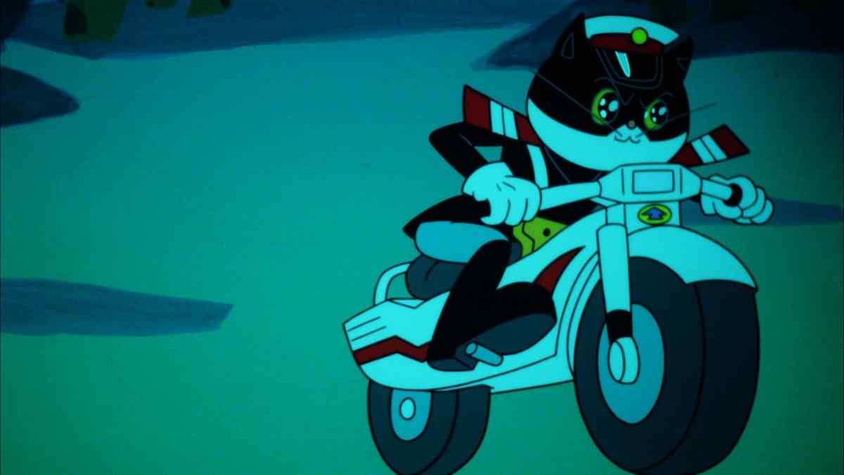 黑猫警长帅气摩托车造型图片桌面壁纸