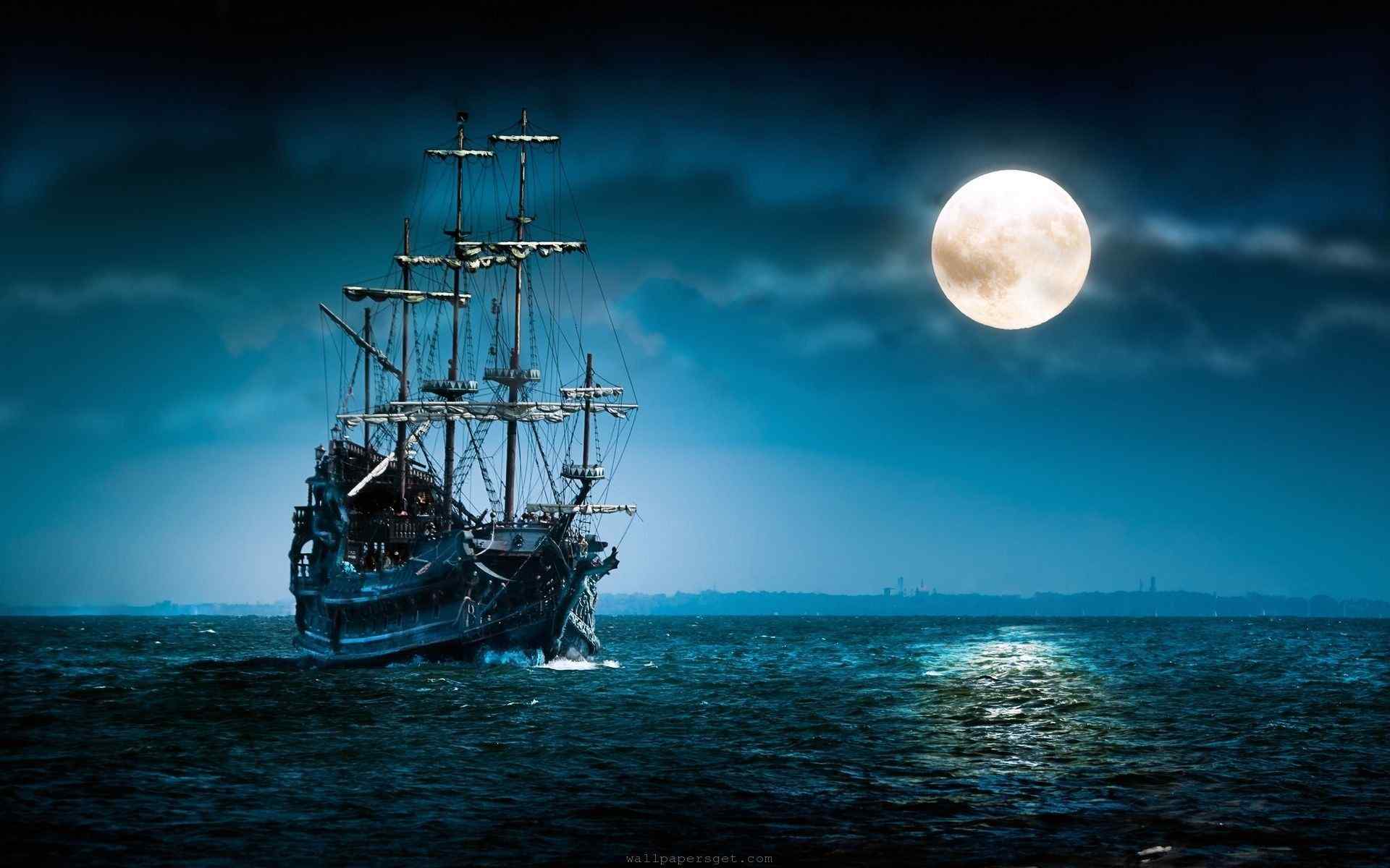 海上明月的动漫场景图片