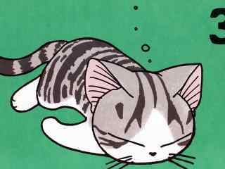 甜甜私房猫慵懒午睡的小起桌面壁纸