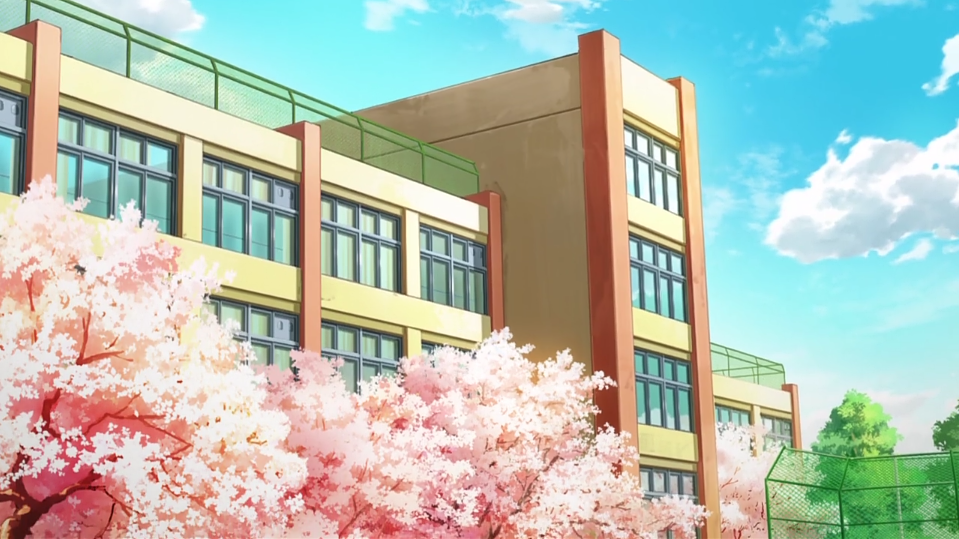 开学季之手绘日式校园风景壁纸