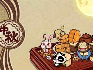 中秋节之吃月饼可爱图片壁纸