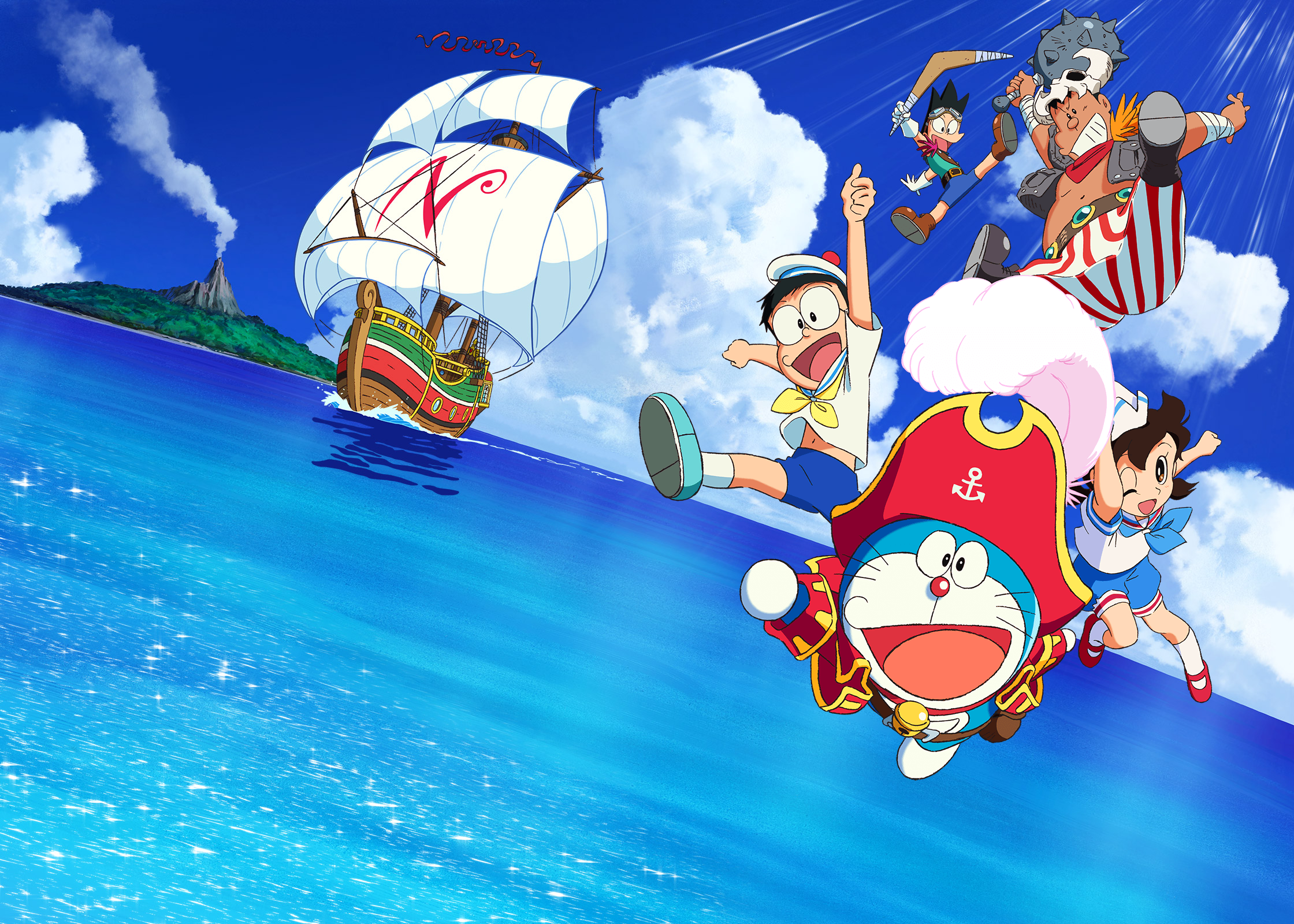 哆啦A梦:大雄的金银岛出发航海桌面壁纸