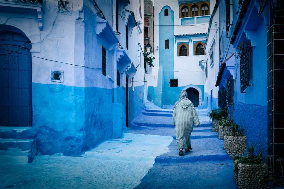摩洛哥地中海蓝色小镇