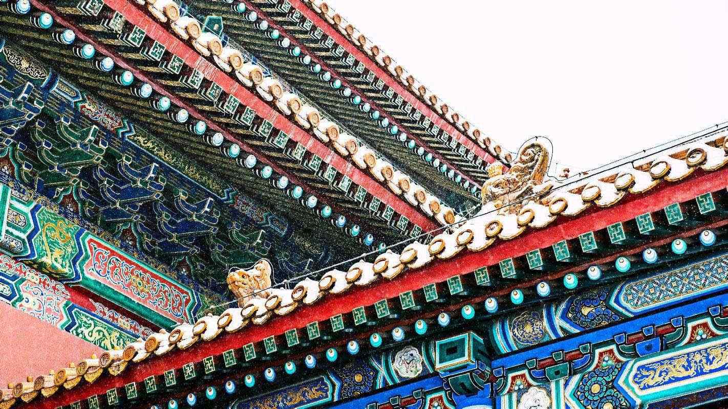 北京故宫美丽的房檐桌面壁纸