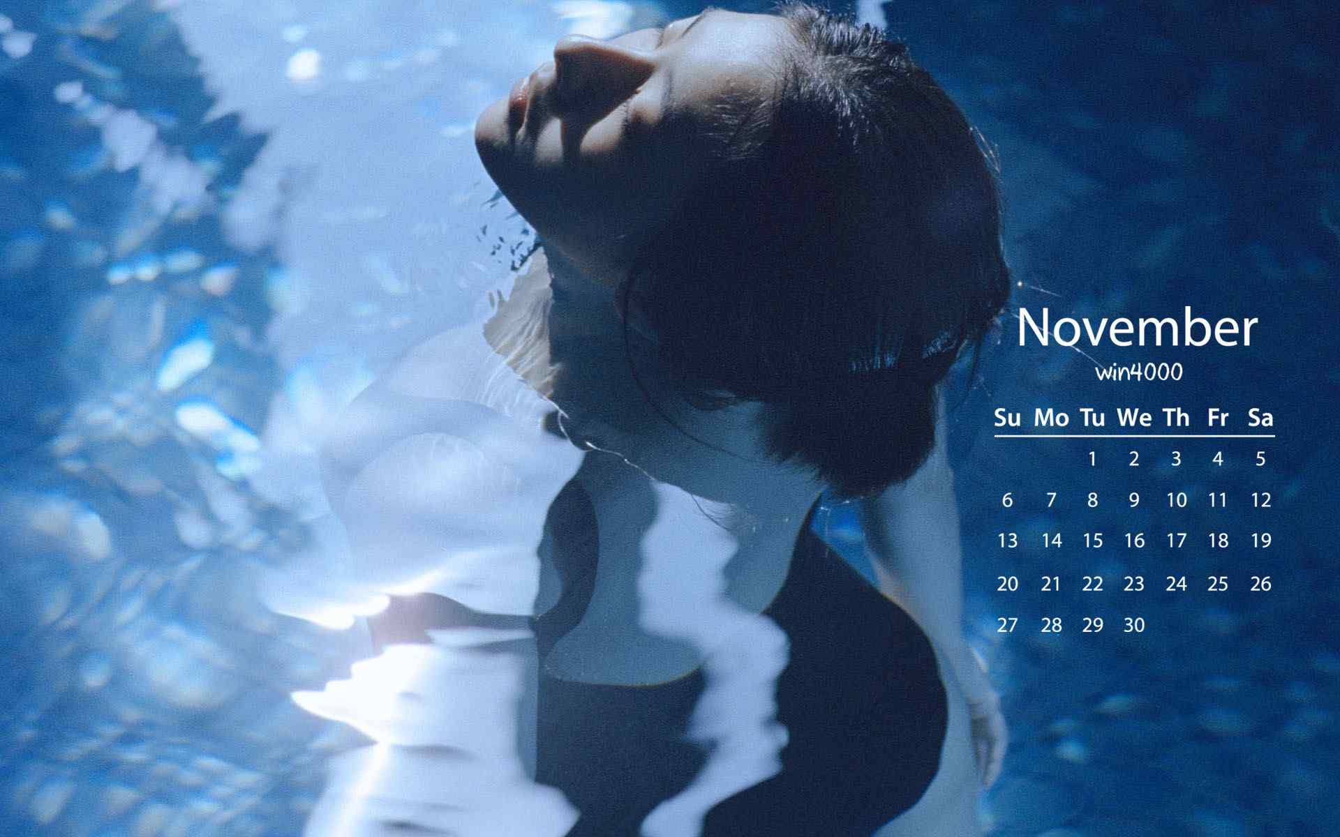 2016年11月日历泳衣美女清新写真图片壁纸下载