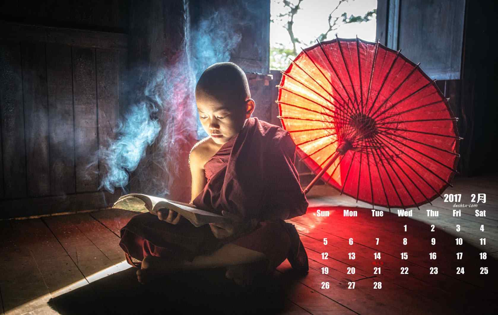 2017年2月日历壁纸之藏传佛教弟子