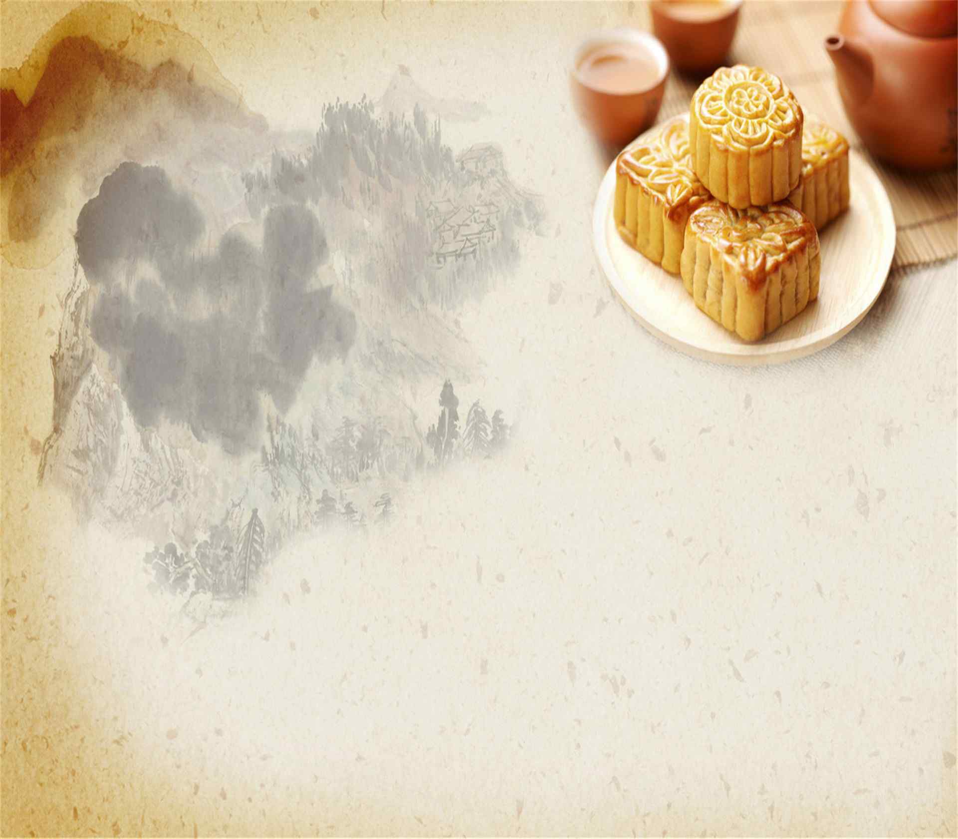 中秋节唯美节日月饼插图高清图片电脑桌面壁纸