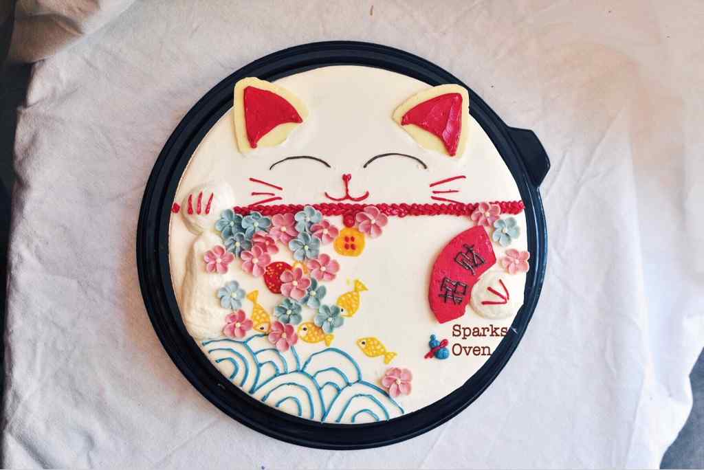 招财猫创意蛋糕图片高清桌面壁纸