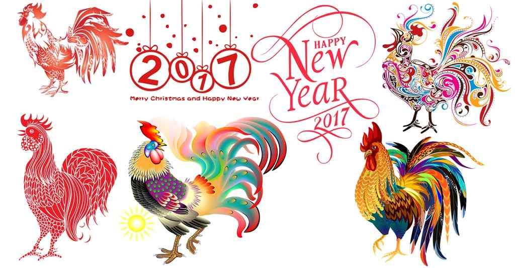 2017新年-创意可爱的公鸡图片