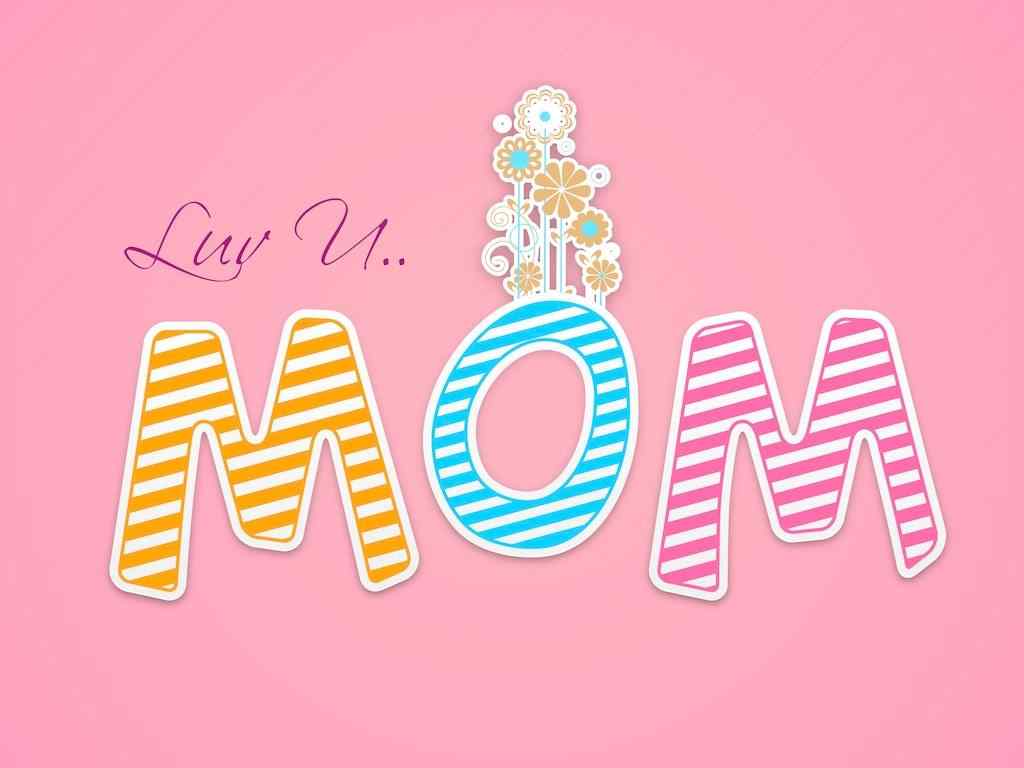 2017母亲节可爱Mom文字桌面壁纸