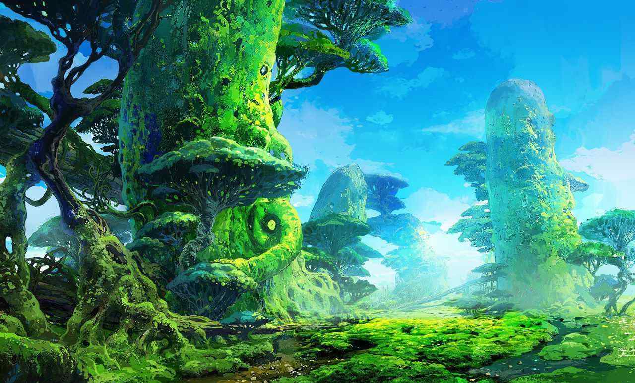 《剑灵》之清新绿色游戏场景桌面壁纸
