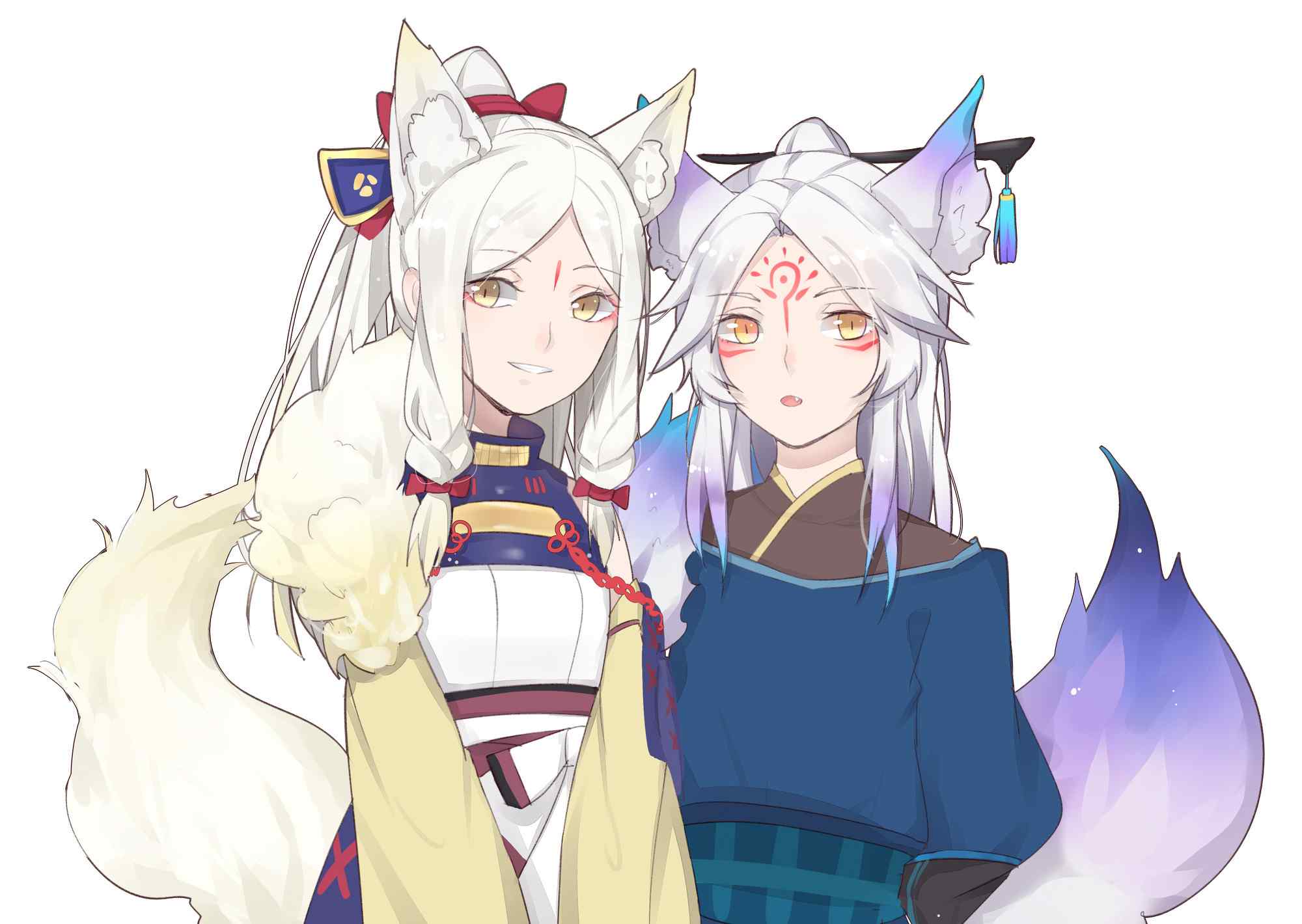 阴阳师游戏壁纸之美美哒白狼与妖狐