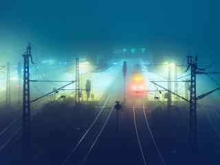 创意摄影朦胧火车