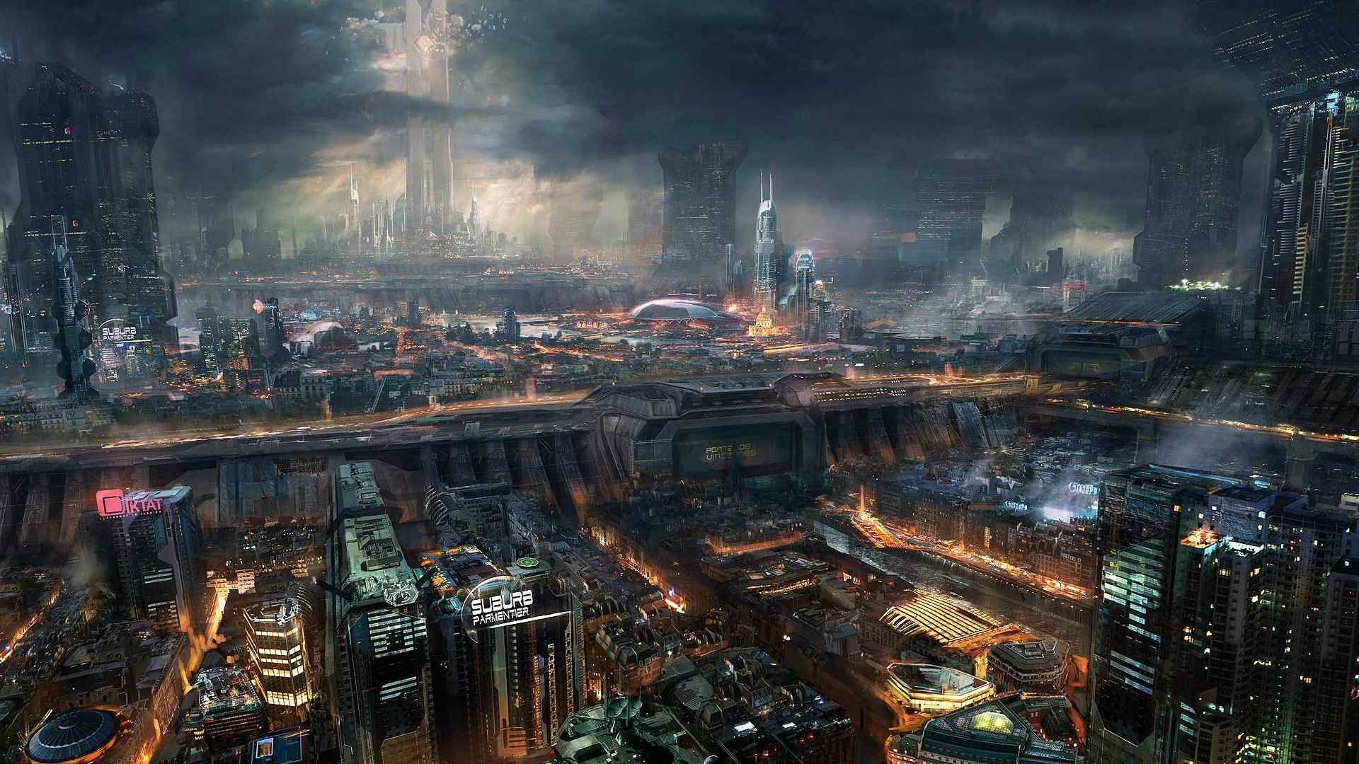 炫酷的科幻未来城市桌面壁纸