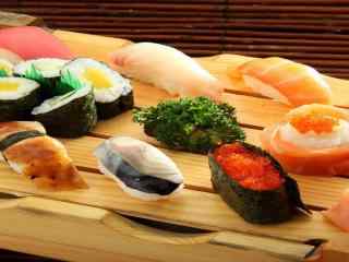 寿司大杂烩海鲜蔬菜熏肉寿司桌面壁纸