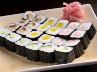 寿司单料大杂烩蔬果卷桌面壁纸