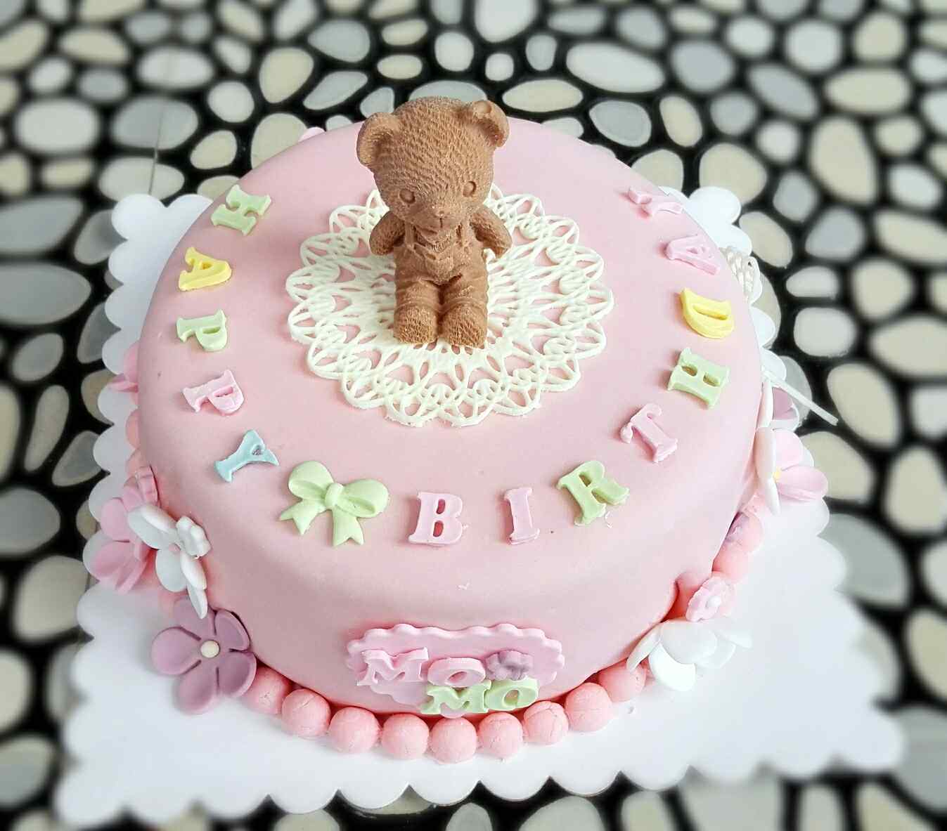 翻糖蛋糕创意小熊粉色可爱桌面壁纸