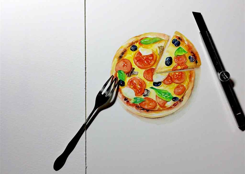 披萨创意手绘图片高清桌面壁纸